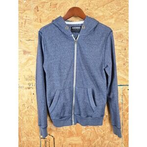 Knickerbocker Vintage‎ Design Mens Blue Full Zip Up Hoodie Sweatshirt